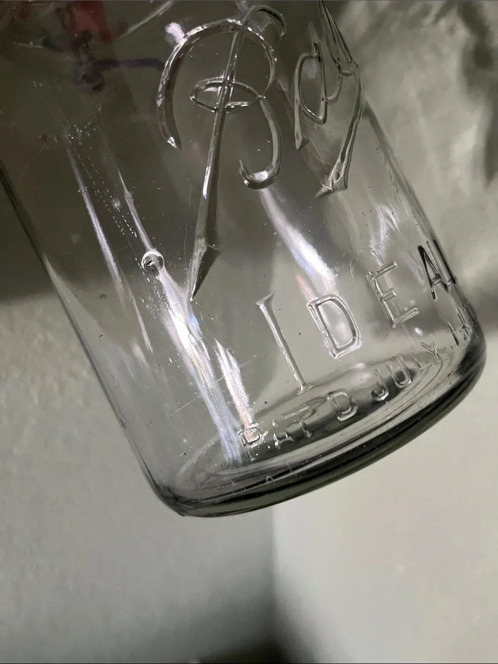 Vintage Ball Glass Canister – “Pat. Pend. 1908” Embossed Ball Logo & Wire Bail
